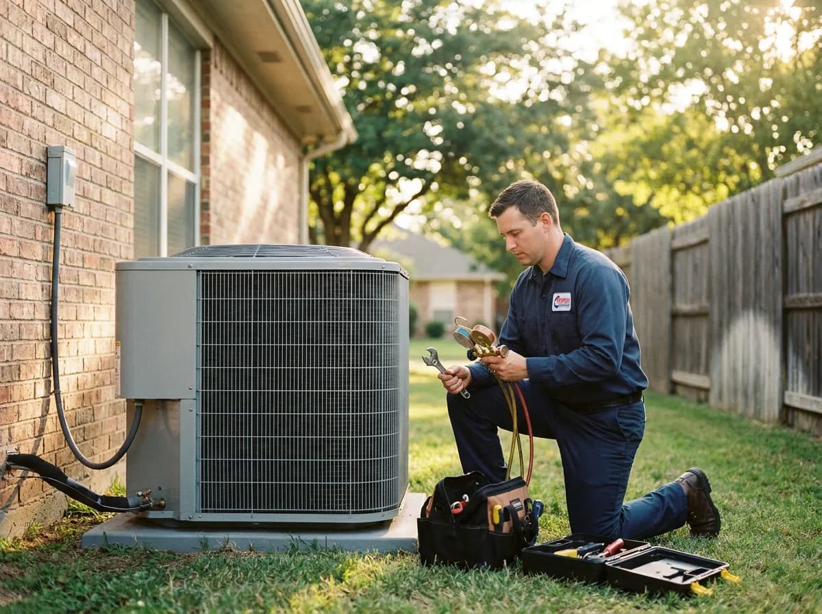 HVAC professional at work